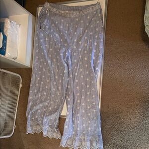 Tantrums Blue and White Wide Leg Pants